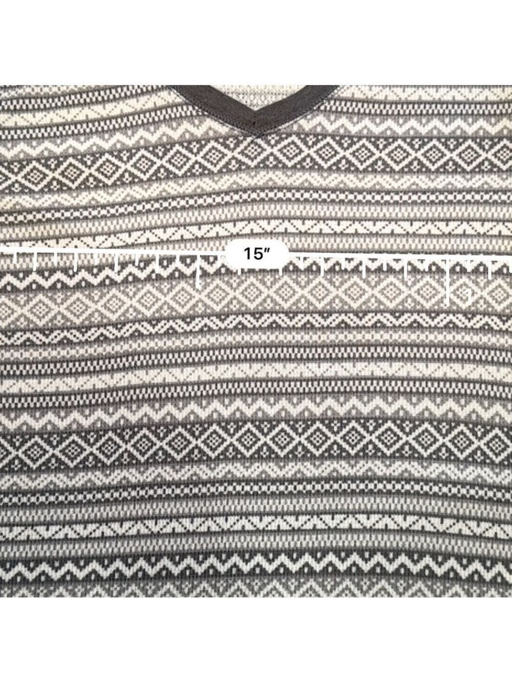 Old Navy Women's Grey Striped Thermal Sleep Shirt Large - Picture 6 of 8
